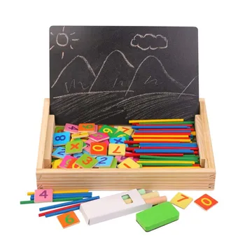 Ny 1 Sæt Tælle Pinde Box Set Montessori Træ-Blokke Antallet Matematik Undervisning Kids Spil Uddannelse Intelligens Stick Toy Gaver