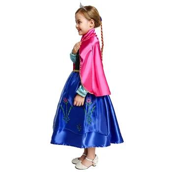 Prinsesse Kjole Til Piger Fest Kostume Halloween Fancy Cosplay Anna Kostume Børn Anna Efteråret Kjole vestidos infantil
