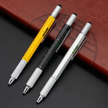 4stk/Set Skruetrækker Pen 6 i 1 Multi-Funktionelle Robust Aluminium Diy Værktøj, Skruetrækker, Stylus, Niveau, Lineal Skruetrækker Bi