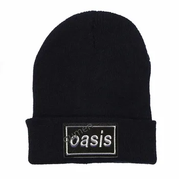 Mode Band Oasis Strik Hat Vinter Hatte Casual Beanie For Mænd Fashion Vinter Strikkede Hat Hip-hop Skullies Hat