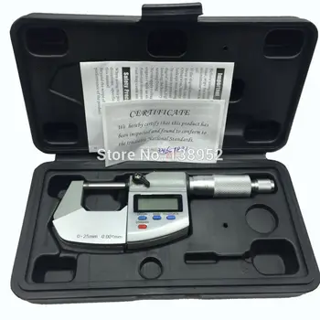 0-25mm 0.001 mm IP65 Vandtæt Digital Mikrometer 25mm udvendigt mikrometer Tykkelse tykkelse måle Elektroniske mikrometer