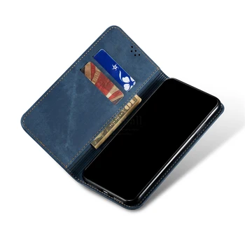 For VIVO V17 Tegnebog Case Magnetisk Book Folio Flip Cover Til VIVO V17 Pro Denim, Læder Telefon Tasker Støtteben Kortholderen