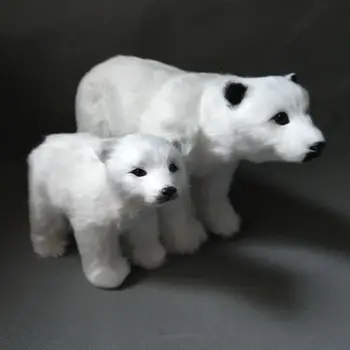 Polyethylen&kunstige pelse hvid isbjørn toy hårdt model ornament prop hjem dekoration Xmas gave e1139