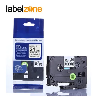 24mm fleksibel Tze-fx151 sort på klar Tzfx151 Kompatible Brother P-touch Label Printere Tze Label Tape Tze-fx151 Tzfx151
