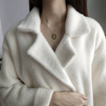 LouLeur 925 sterling sølv ovalt rose vedhæng guld fashion design er elegant female halskæde festival smykker gave