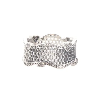 925 Sterling Sølv Pan Ring Klassiske Hule Krans Kærlighed Hjerte Ring For Kvinder Bryllup Part Gave, Mode Smykker