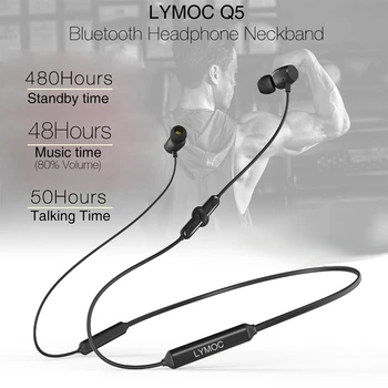 LYMOC Q5 Bluetooth Hovedtelefoner Sport Trådløse Hovedtelefoner 48 timer Taletid Neckband Stereo Headsets Kører til iPhone, Samsung, Huawei