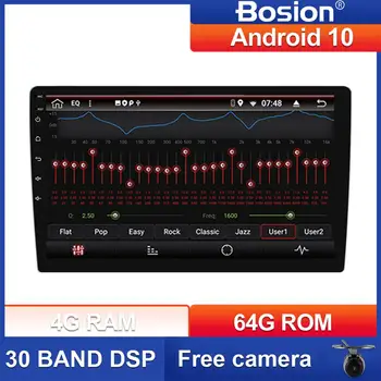 Bosion DSP PX6 RK3399 4GB+64GB 10.1 tommer 1 DIN universal Android 10.0 Bil adio-Afspiller bilstereo BT 5.0 Hoved enhed, WIFI USB-SWC
