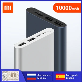 Original Xiaomi Mi Power Bank 3 10000mAh med 3 USB-Udgang Understøtter To-Vejs Hurtig Opladning 18W Antal Powerbank For Intelligent Liv Derhjemme,