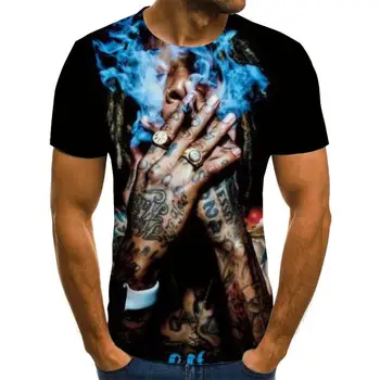 Sjove 3D Abstrakte t-shirt Mænd kortærmet Top Streetwear t-Shirts Blomster, Dyr 3D-Print-t-shirt