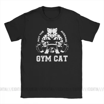 Ikke Den Gennemsnitlige Fitness Cat Body Building Vintage T-Shirts til Mænd Kort Ærme Toppe Plus Size t-Shirts Bomuld Rund Hals T-Shirts