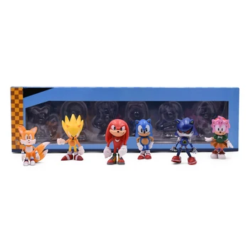 6stk/Set 7cm Sonic Figurer Toy Pvc-Toy Sonic Shadow Haler Tegn Figur Legetøj Til Børn, Dyr, Legetøj Sat Fri Fragt