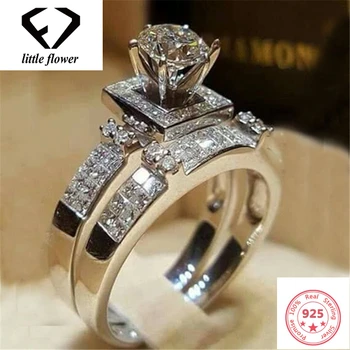 14K Guld Fuld Diamant Engagement Ring for Kvinder Anillos De Anel Bizuteria Gemstone Diamante Fine Smykker Engagement Bague Ringe