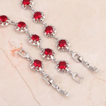 ROLILASON Yndefulde rød Krystal zircon Sølv Armbånd til kvinder, design Smykker Sundhed Nikkel, Bly fri mode smykker TB651