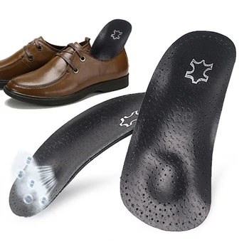 EiD 3/4 længde Læder orthotic indersål for Flade Fødder svangstøtte ortopædiske sko sole Indersål for fødder mænd og kvinder fodpleje