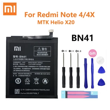 Oprindelige Xiaomi Redmi Note 4 Note4X Telefonens Batteri BN41 4100mAh For Xiao mi Hongmi Note4 / Redmi Bemærk, 4X MTK Helio X20