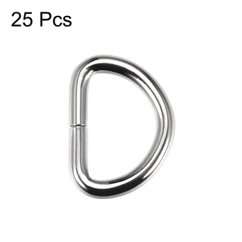 Uxcell 25 Stk D-Ring Spænde 1 Inch Metal Semi-Cirkulær D-Ringe i Sølv Tone til Hardware, Tasker, Bælter Håndværk DIY Tilbehør