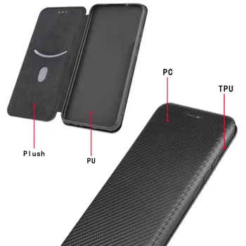 Luksus Carbon Fiber PC Læder Flip Case Til Xiaomi Mi 10 Lite 5G 10 Unge 10 Pro Mi Note 10 Pro CC9 Pro Indbygget Magnetisk Cover