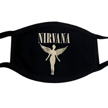 Kortærmet Maske Nirvana Størrelse 2Xlarge Band Maske Musik Ansigt