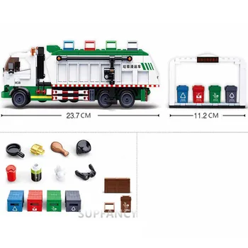 432Pcs Byens Skrald Klassificering Lastbil Bil Brinquedos Model Mursten 100 Kort byggesten Kit Pædagogisk Legetøj for Børn