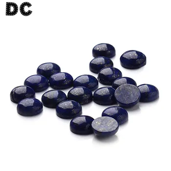 DC 20pcs/masse Blå Lapis Lazuli Flatback Runde Perler Cabochons 8mm 10mm 12mm For DIY-Halskæde Smykker at Finde Tilbehør F3097