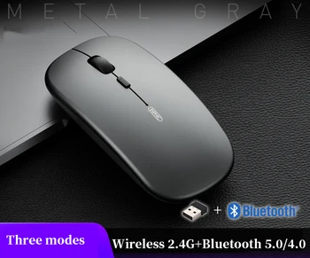 Den trådløse 2,4 G Bluetooth-5.0 4.0 Slå Mus 1600DPI Genopladelige Power displayet ergonomisk mus Til ipad Huawei IOS Android