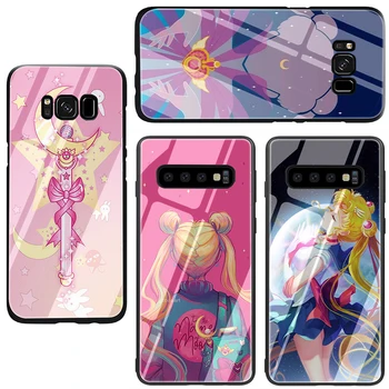 Sailor Moon Hærdet Glas Tilfældet for Samsung S8 S9 S10 Note 8 9 10 Plus A10, A20 A30 A40 A50 A60 A70