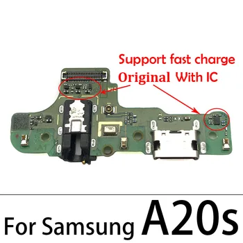 10stk/Masse, USB-Port Oplader Dock Stik Opladning Board FLex Kabel med Mic Mikrofon yrelsen For Samsung A20S A207F