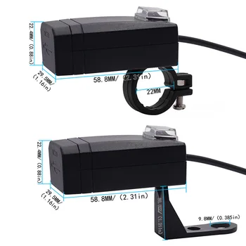 Vandtæt Motorcykel Styret Oplader Dobbelt USB Port QC3.0 Hurtig Opladning 12V Strømforsyning Adapter Stik Til iphone Huawei