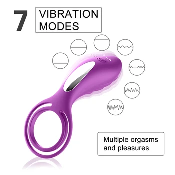 IKOKY Vibrating Cock Rings Voksen Produkter Mandlige Forsinke Ejakulation Penis Ring Sex Legetøj til Par Mænd Klitoris Stimulation Vibrator