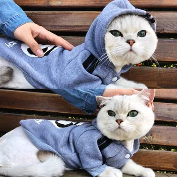 2019 Mode Kat Tøj Kat Frakker Jakke, Hættetrøjer til Katte, Hunde Varm Pet Tøj Britisk Kort Pet Katte Kostume Til En-278