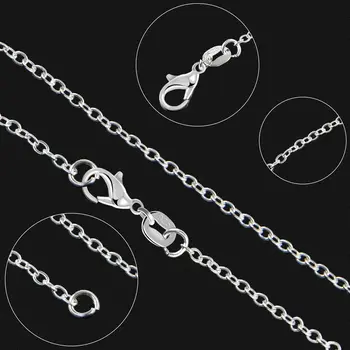 50 Pack Sølv Forgyldt Halskæde Chains18 Inches 45cm Kabel Kæde Bulk til smykkefremstilling Halskæde Smykker Resultater