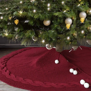 120cm Snefnug Trykt juletræ Nederdel Tilføje Den Festlige Stemning Plys Jul Home Party Christmas Tree Dekoration