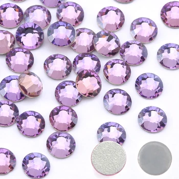 Pink Violet Ikke Hot Fix & hotfix Rhinestones 3D Nail Art Krystaller Strass Glas Skinner For DIY Tøj Kunst Indretning