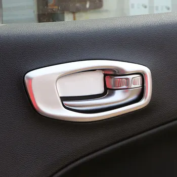 Xburstcar 4stk/Sæt ABS Chrome Indvendig Dør Skål Dække dørhåndtag Protector Trim For Jeep Compass d.2 2017 - 2020 Tilbehør