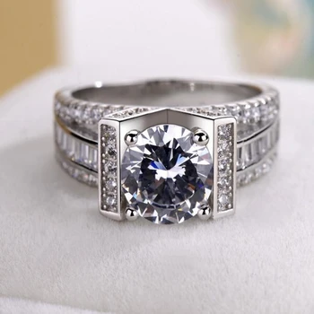 Luksuriøse Geometriske retro Ringe Til Kvinder forlovelsesringe Anillos Crystal Bague Femme Anel Feminino sølv 925 smykker frimurer