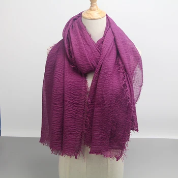 50stk/meget Høj Kvalitet Almindelig 55 Farver Falmede Boble Tørklæde Sjal med Frynser Muslimske Hijab Hoved Wrap Stor Størrelse