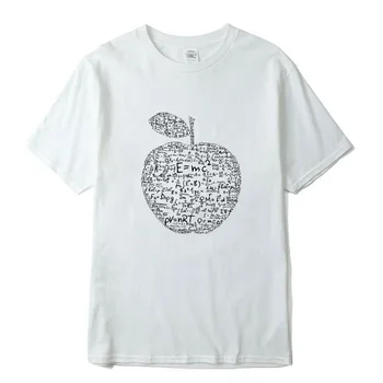 XIN YI kortærmet T-shirt, Top Kvalitet Bomuld Matematiske ligninger print sjove t-shirt afslappet korte ærmer o-hals cool til mænd T-shirt