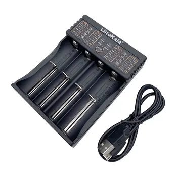 4STK 18650 genopladeligt batteri 3400mah Liitokala Lii-402 USB batteri oplader for18650 26650 21700 18350 14500 AA AAA Batterier