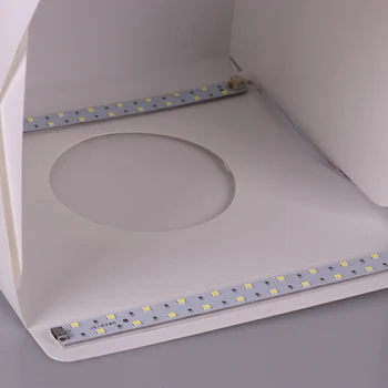 Praktisk Folde-Light Box Fotografering Foto Studio Max 6 Baggrunde Med Dual LED-Strip Lights For Små Artikler Photographys