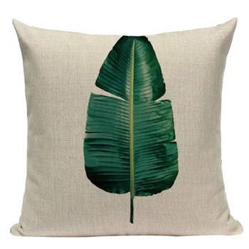 Tropiske Planter Palm Tree Trykt Dekorative Smide Pude Pude Dække Sagen Grønne Blade Blade Pude Tilfældet For Sofa Hjem