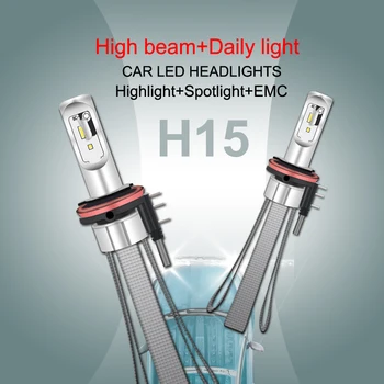 1 sæt LED H1 Bil Forlygte H4 H7 LED Forlygte Canbus 80W/Par Lys, Pære H15 H3 HIR2 H8 LED H11 9005 9006 HB3 HB4 9012 Auto Kit