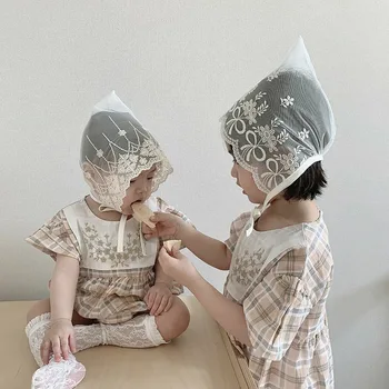 2020ins Søstre Bror Baby Bomuld Mode Sød Plaid Broderi Rompers Dress New Born Baby Tøj Baby Drenge Tøj