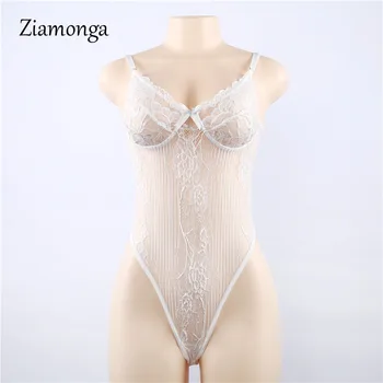 Ziamonga 2017 Body Fitness Hvid Blonde Body Sexet Rompers Kvinder Buksedragt Ærmeløs Transparent Heldragt, Hule Ud Legedragter