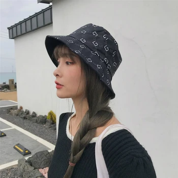 2020 Mærke Kvindelige Cap Foråret Bærer Dobbelt-Sidet Solen Bucket Hat Sommer Mode Breve Graffiti Kvinde Fiskeren Hat