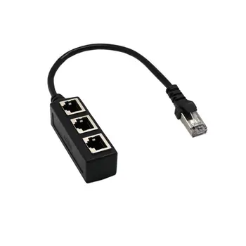 RJ45-Stik Ethernet-Splitter 1 Mandlige og 3 Kvindelige Port LAN-Netværk RJ45 Plug Adapter til Ethernet-netværkskabel Tilbehør