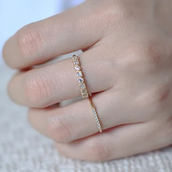 Mode 14k Guld Topaz Diamant Ring Raffineret Bizuteria Anillos Luksus Simuleret Bryllup Smykker Smykkesten Diamante Ringe til Kvinder