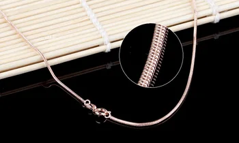 S925 Rosa Forgyldt Halskæde Kæden Nye 2mm Yi Gu Yuan Slange Kæde Eksplosion Modeller Female Halskæde Kæde Smykker