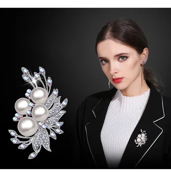 Elegant Art Simuleret Perle-Blomst-Broche Pin Tilbehør, Mode Engagement Bryllup Smykker Til Kvinder