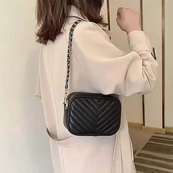 Kvinder Tasker Læder Skulder Bag Crossbody Taske 2020 Nye Mode Ren Farve Simpelt Vilde Afslappet Temperament H1